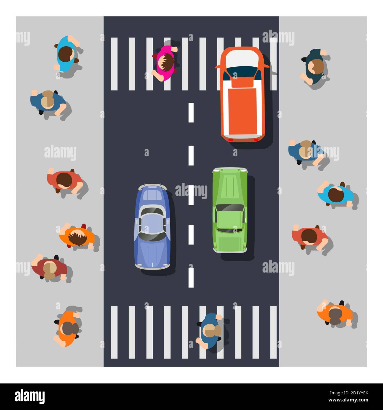 La vista dall'alto è una mappa di città con infrastrutture cittadine Illustrazione Vettoriale