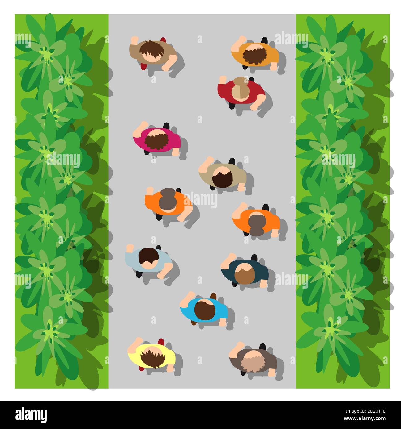 La vista dall'alto è una mappa di città con infrastrutture cittadine Illustrazione Vettoriale