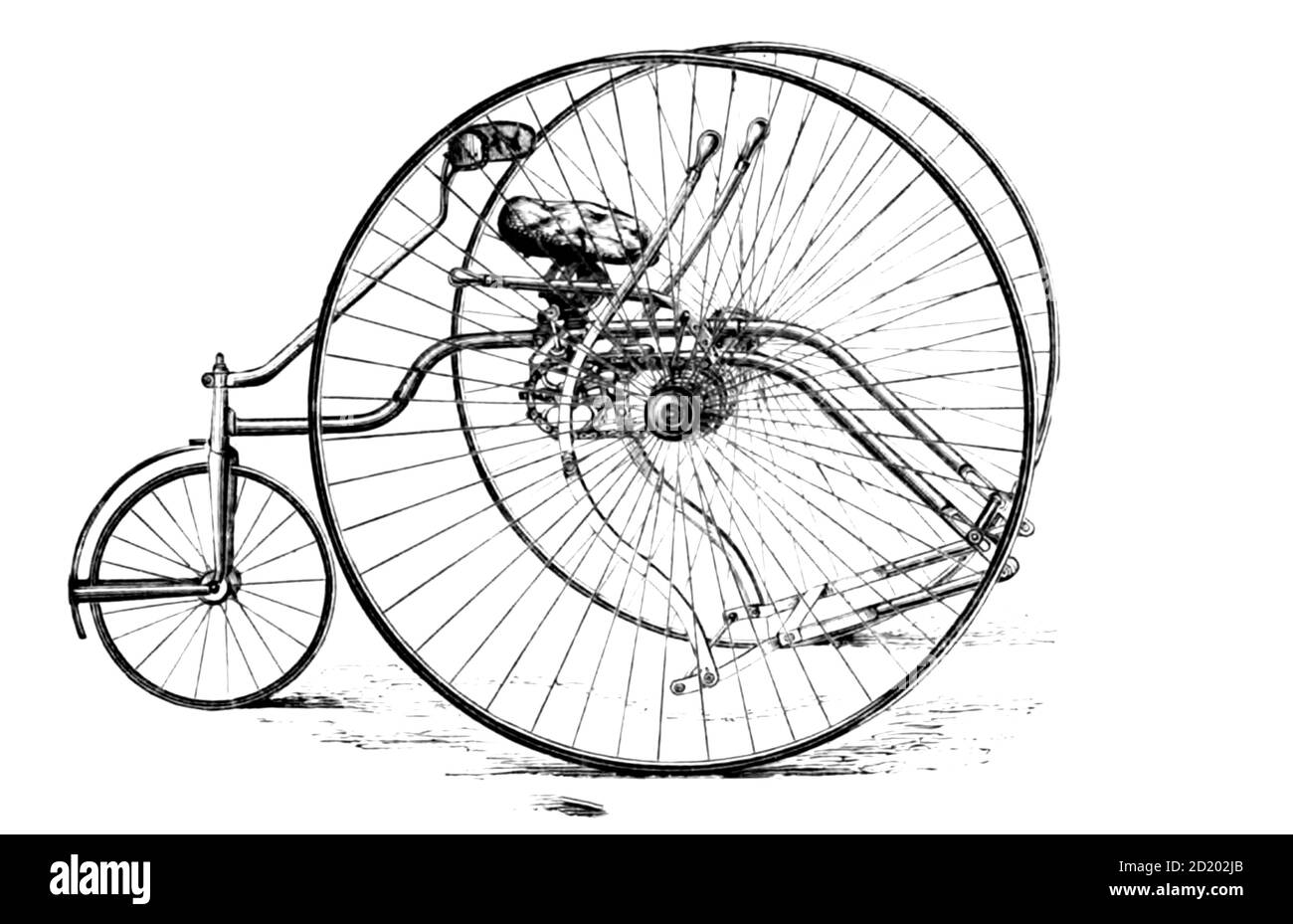 1881 modello di Velociman di Singer [triciclo azionato a mano], progettato dal Rev. Charsley di Cycling dal conte di destra di Albemarle, William Coutts Keppel, (1832-1894) e George Lacy Hillier (1856-1941); Joseph Pennell (1857-1926) pubblicato da Londra e Bombay : Longmans, Green e Co. Nel 1896. La Biblioteca Badminton Foto Stock