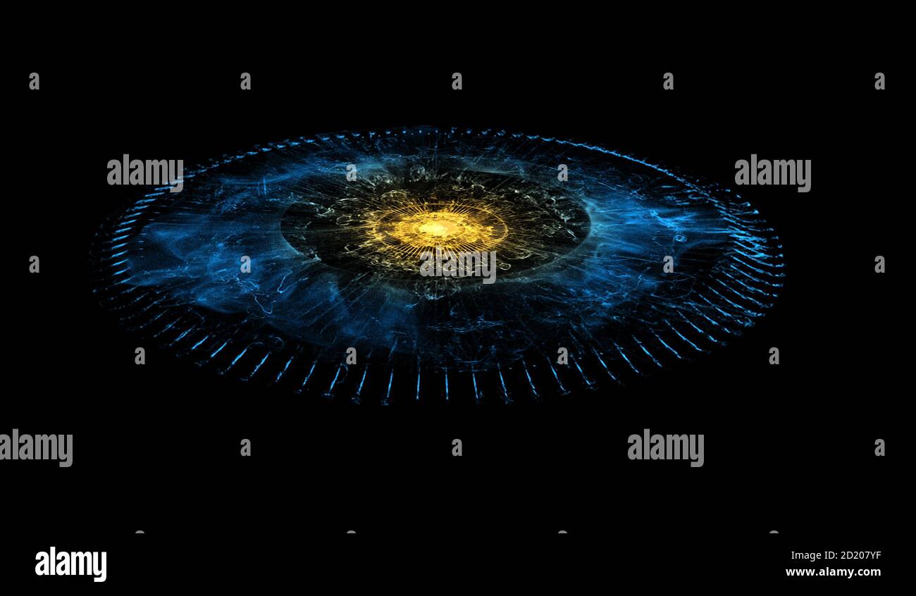 Portale Horizon evento Stargate luminoso. Concetto di Time Travel, Outer Space, Singularity e Gravitational Waves Foto Stock