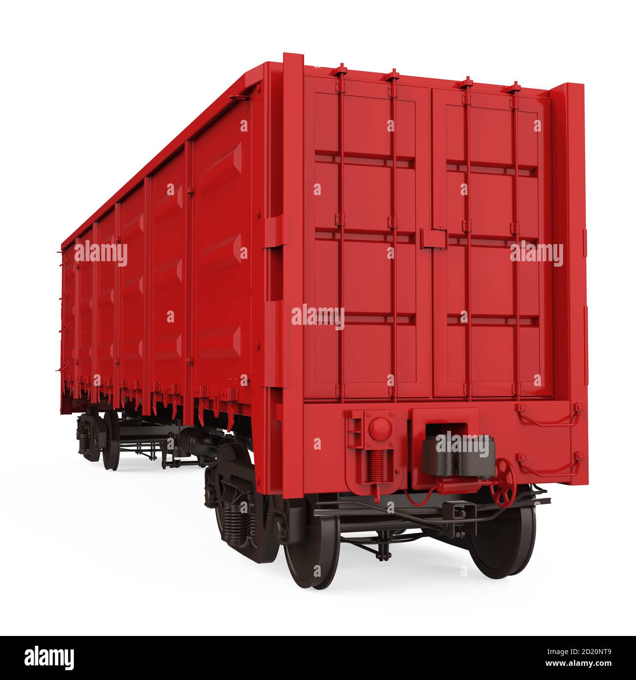 Red Boxcar isolato Foto Stock