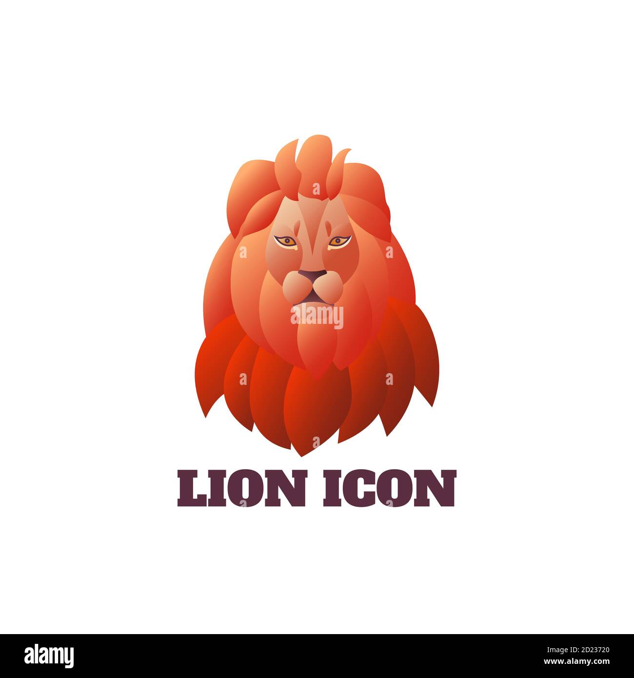 Modello logo Lion. Icona Lion su sfondo bianco. Vettore EPS10 Illustrazione Vettoriale