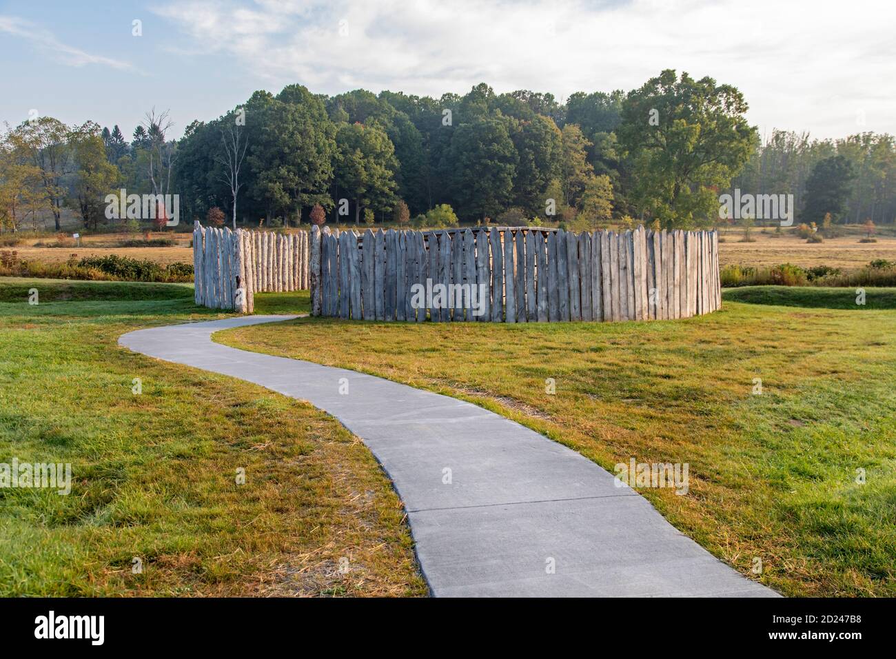 Farmington, Pennsylvania - campo di battaglia nazionale di Fort necessariamente. In una battaglia del 1754, all'inizio della guerra francese e indiana, il Colon britannico George Washington Foto Stock