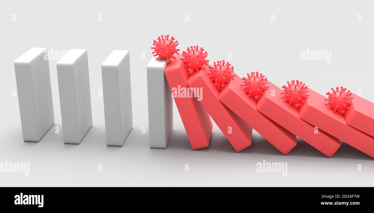 COVID-19 concetto medico di infezione da coronavirus. rendering 3d Foto Stock