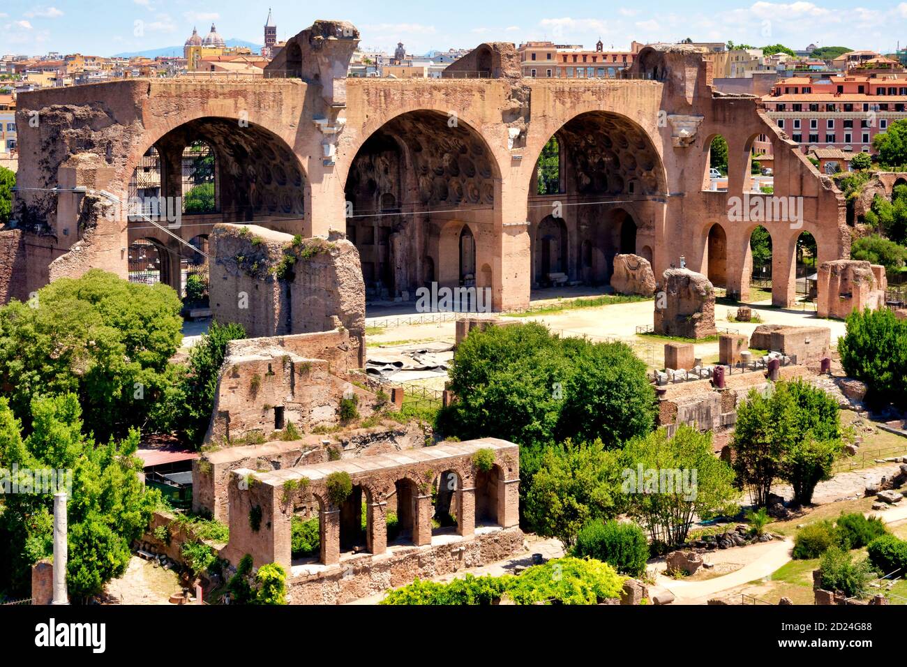 Basilica di Massenzio e Costantino, Roma, Italia Foto Stock