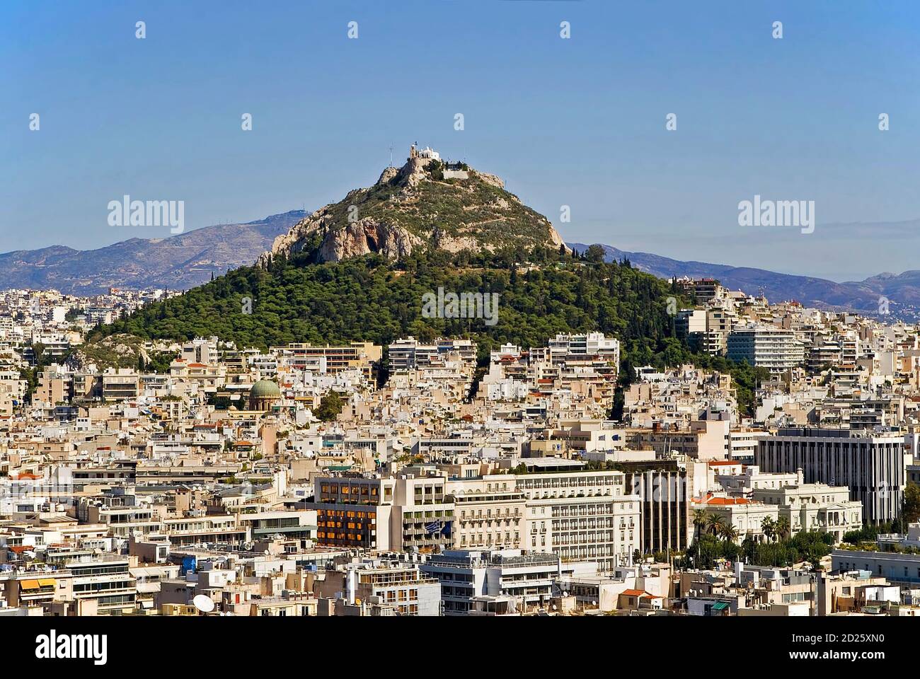 Il Monte Lycabettus Atene, Grecia Foto Stock