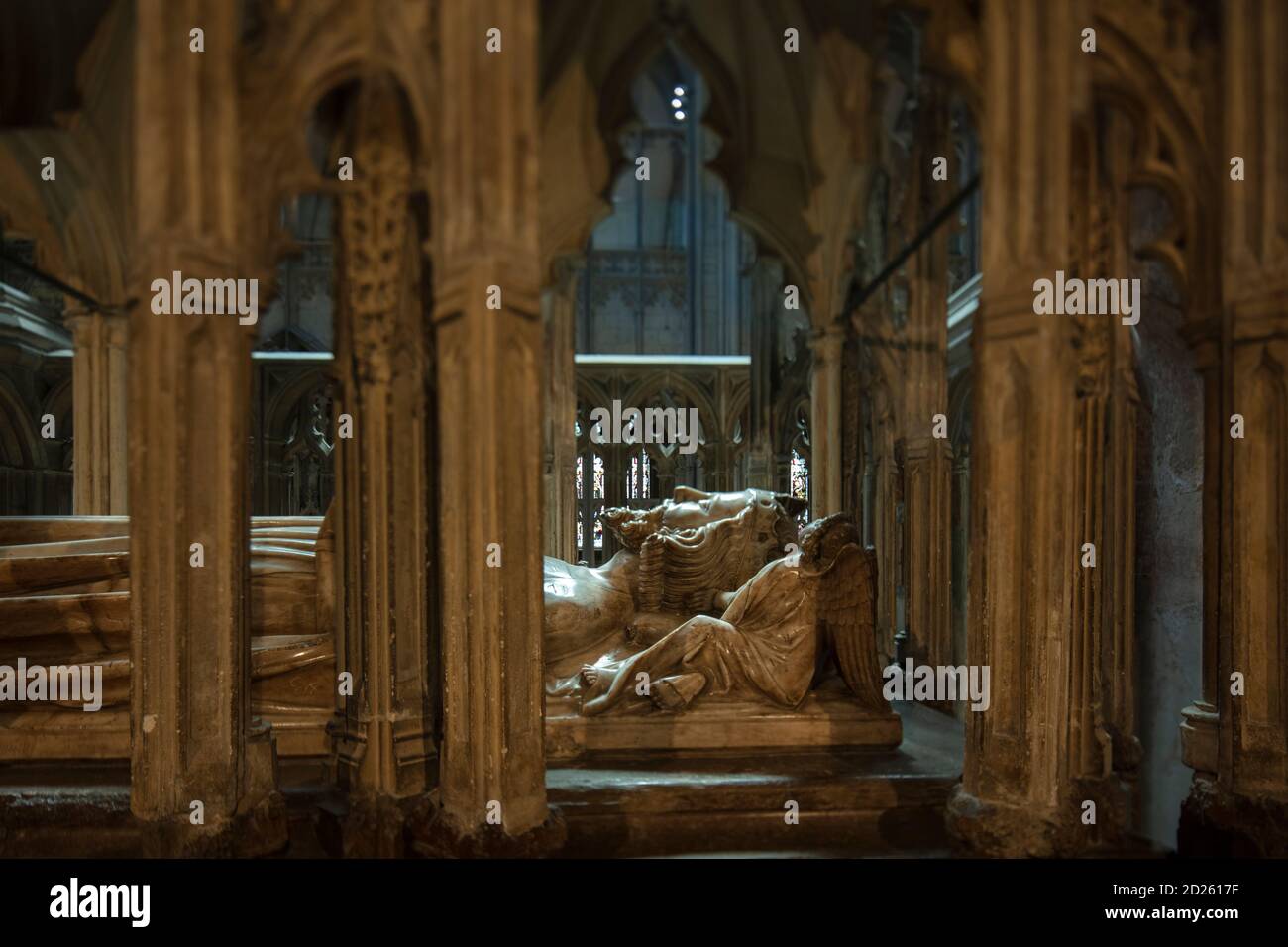 La tomba del re Edoardo II d'Inghilterra, Gloucester Cathedral, Regno Unito Foto Stock