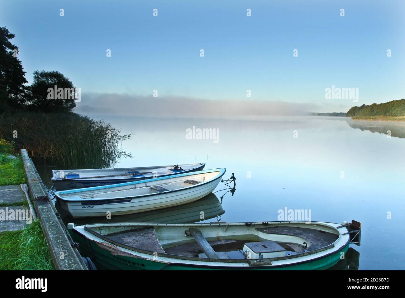 Vista su un bellissimo lago in scandinavia in danimarca in inverno Foto Stock