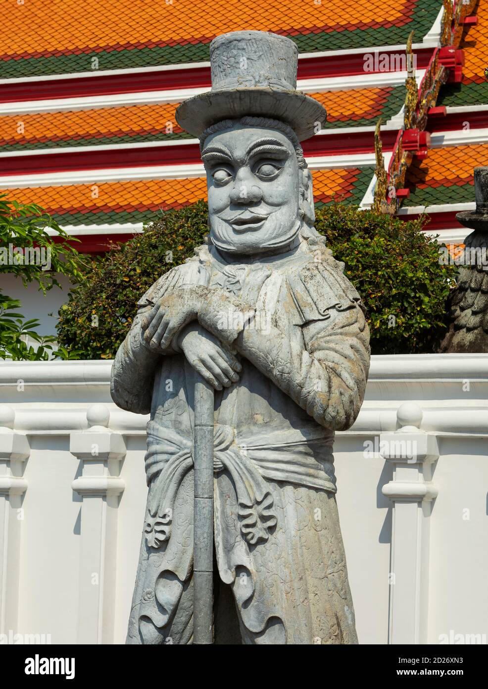 Wat Pho Tempio (statua del guerriero) Bangkok, Thailandia Foto Stock