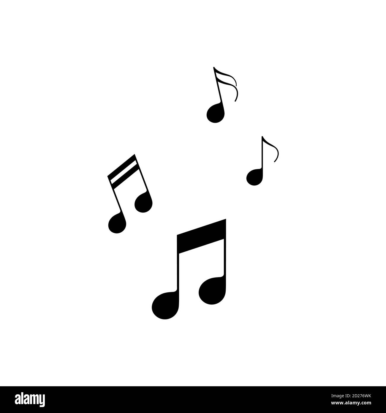 Icona di note musicali in nero. Sonud. Melodia. Vettore su sfondo bianco isolato. EPS 10 Illustrazione Vettoriale
