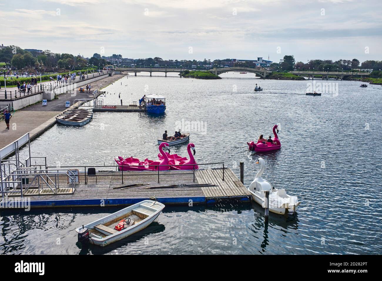 Vista sul lago di Southport Foto Stock