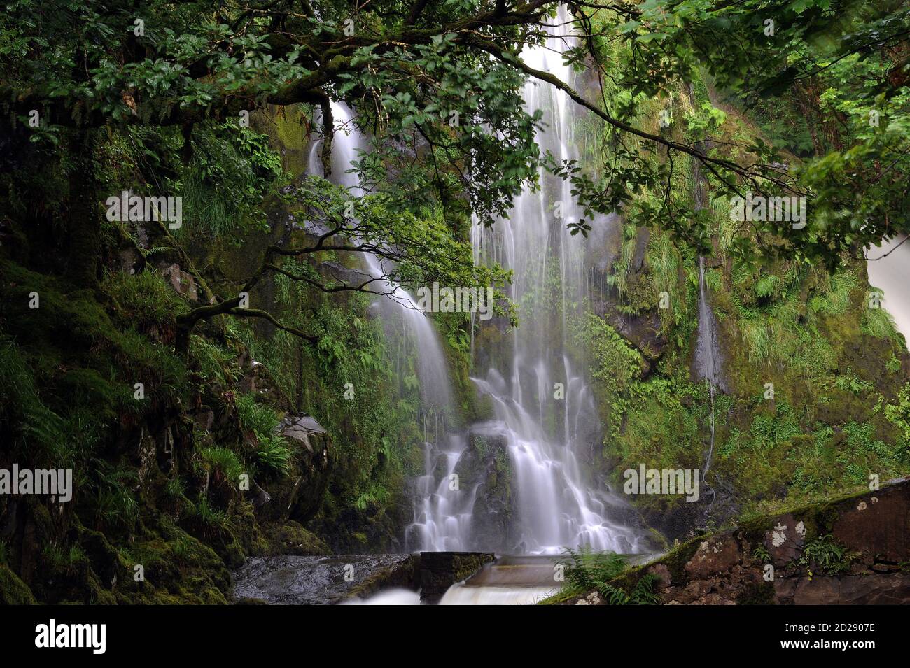 Rhaeadr Ceunant Mawr, Llanberis. Foto Stock
