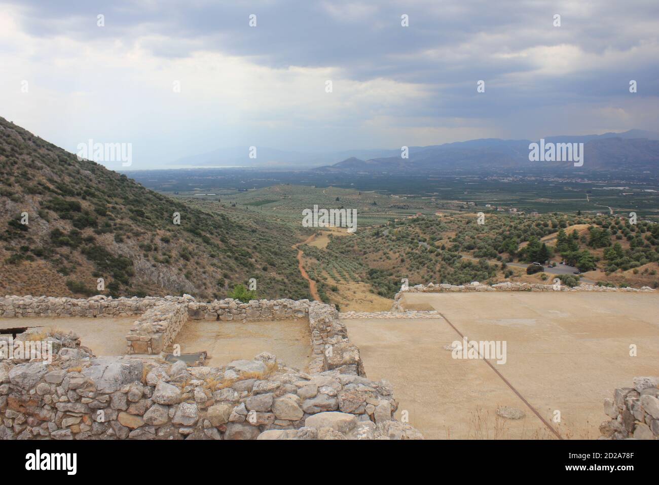 Il sito archeologico di Mycinae, patrimonio mondiale dell'UNESCO, nel Peloponneso, in Grecia Foto Stock