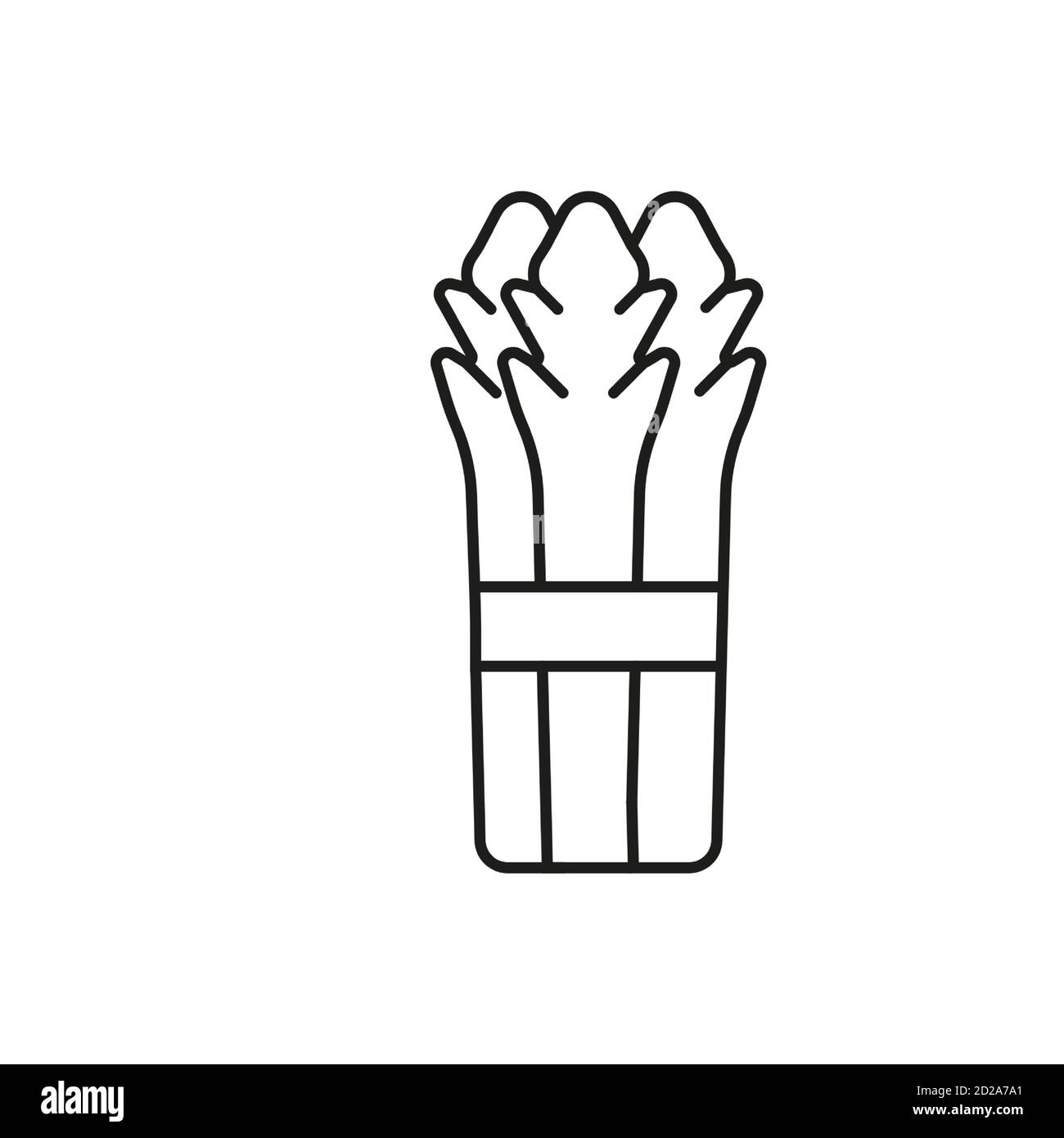 icona degli asparagi icona delle verdure per il concetto mobile e le app web. L'icona degli asparagi sottili può essere utilizzata per il Web e per i dispositivi mobili. Icona Premium attivata Illustrazione Vettoriale