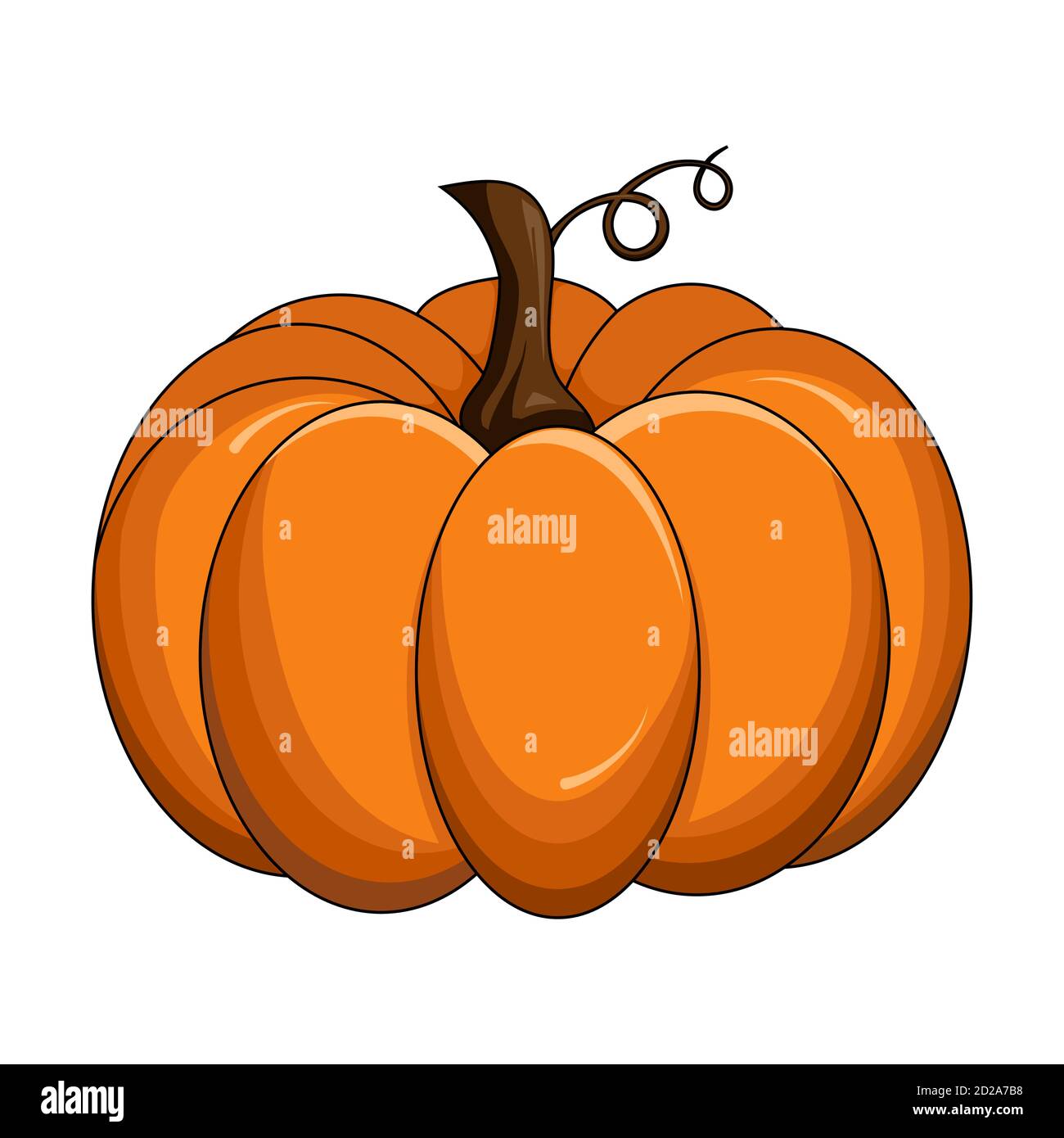 Immagine vettoriale autunnale della zucca isolata su bianco. Arancione sana forma alimentare. Illustrazione per l'invito di Halloween o del partito di ringraziamento. AUT Illustrazione Vettoriale