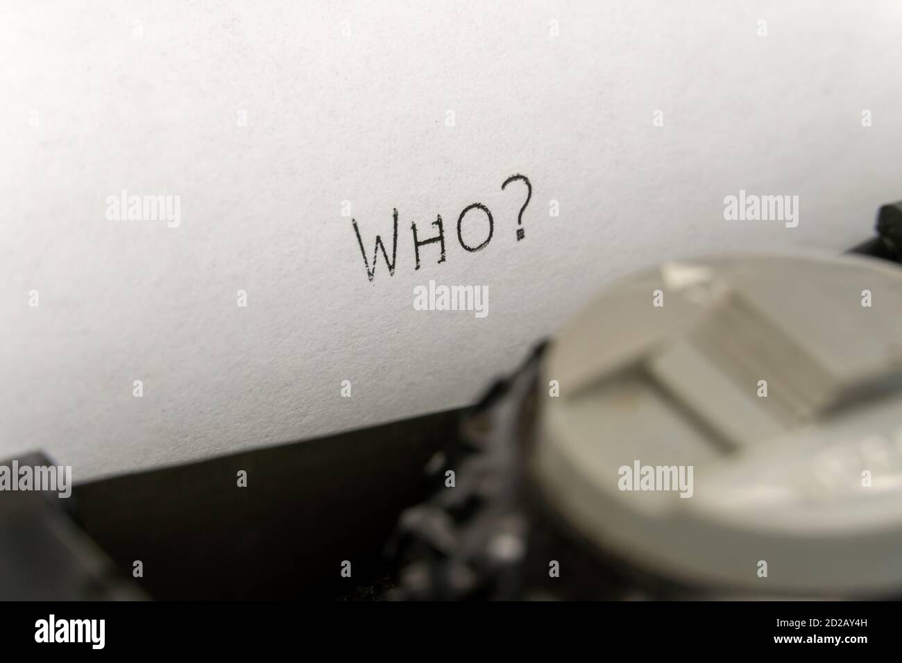 Primo piano di un testo stampato che è una vecchia macchina da scrivere Foto Stock