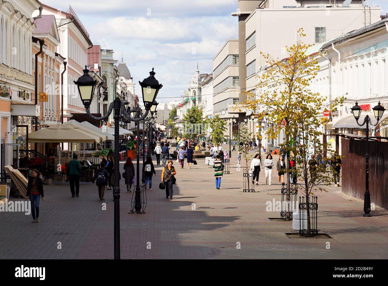 Kazan, Russia - 4 settembre 2019. Bauman Street. Zona turistica pedonale nel centro della città. Foto Stock