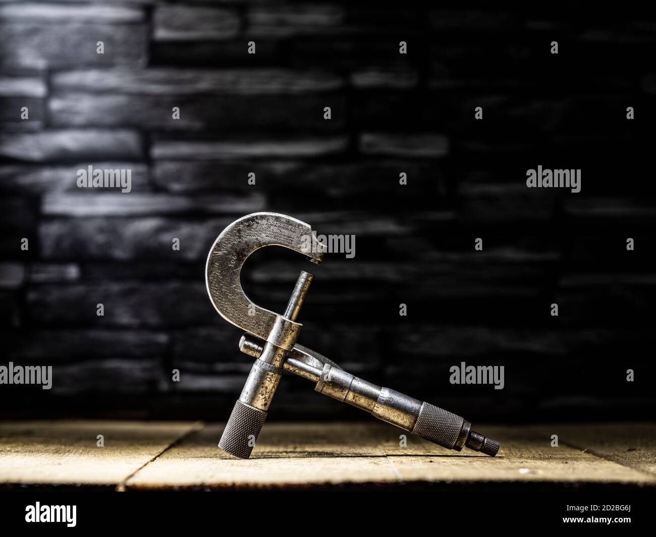 Due strumenti di marcatura micrometri per misurazioni accurate Foto Stock