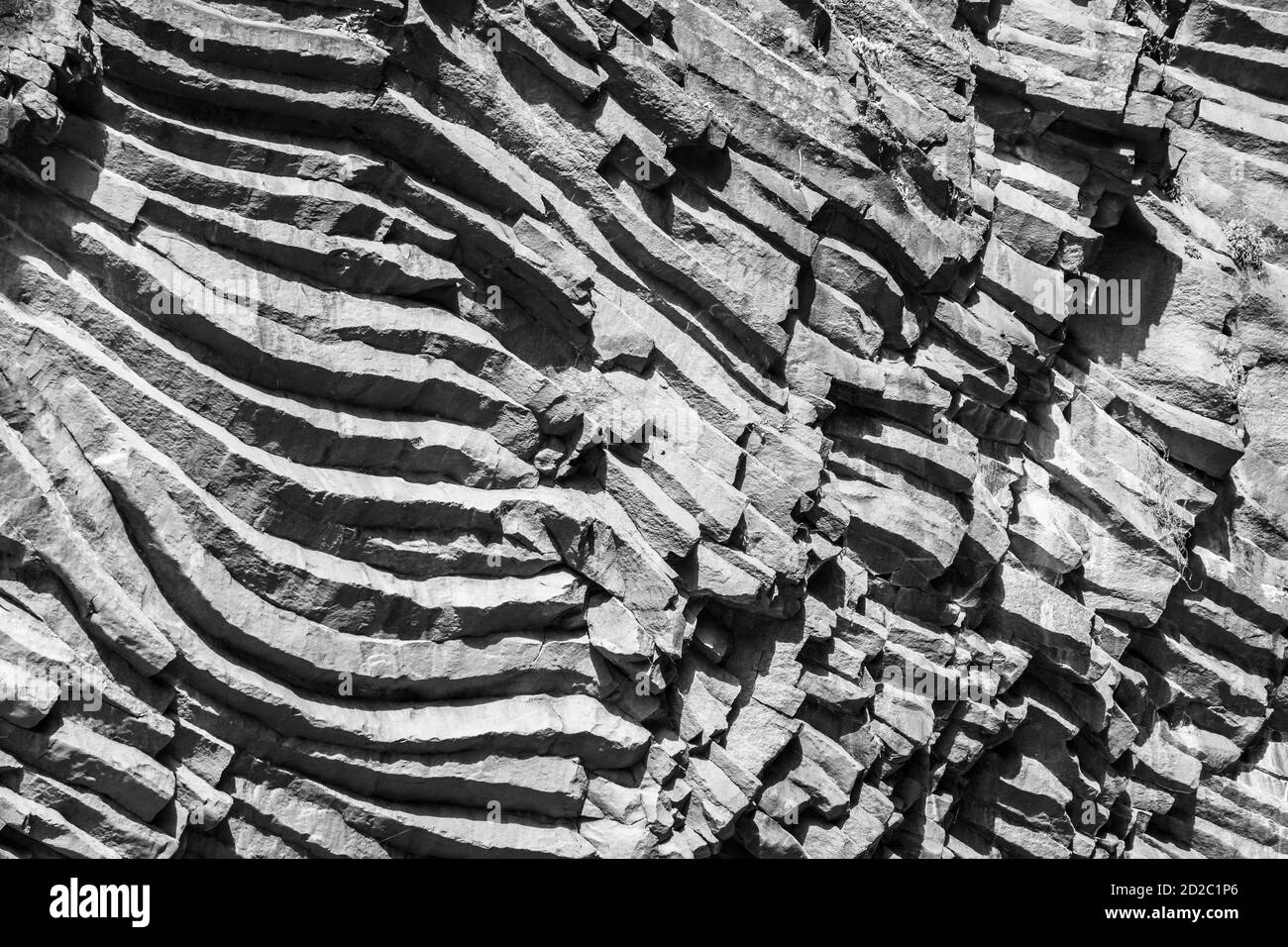 Rocce basaltiche e acque incontaminate delle gole dell'Alcantara in Sicilia, Italia Foto Stock
