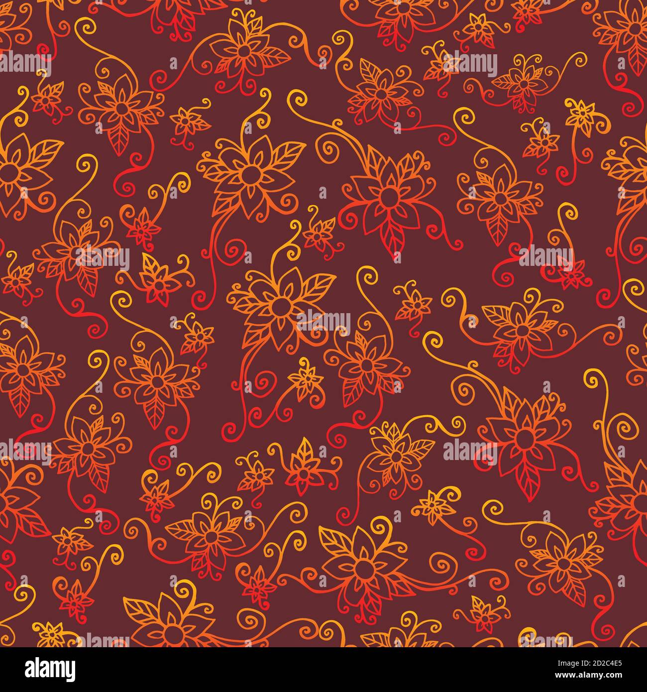 Fiori esotici luminosi, motivo floreale retro senza cuciture Illustrazione Vettoriale