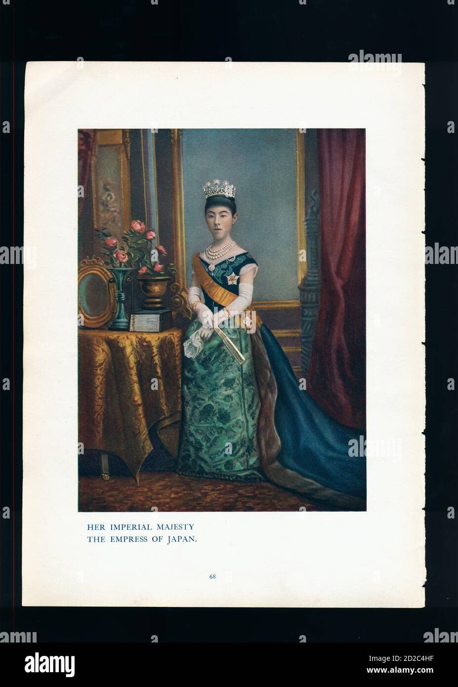 Ritratto Chromolitografico dell'imperatrice Shoken, Giappone (9 maggio 1849 – 9 aprile 1914). Immagine pubblicata su Royalty of the World (George Newnes, Londra, 1 Foto Stock