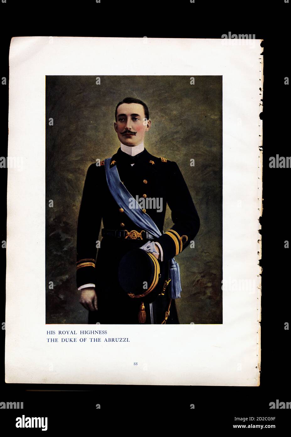 Ritratto Chromolitografico del principe Luigi Amedeo (29 gennaio 1873 - 18 marzo 1933). Era un nobile italiano e duca degli Abruzzi. Immagine publ Foto Stock