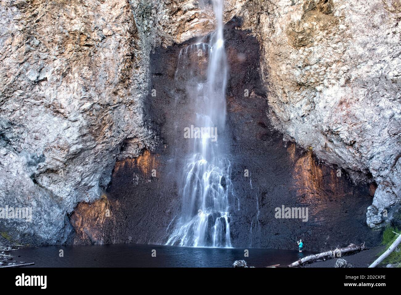 Goditi la magia di Fairy Falls, Yellowstone National Park, Wyoming, USA Foto Stock
