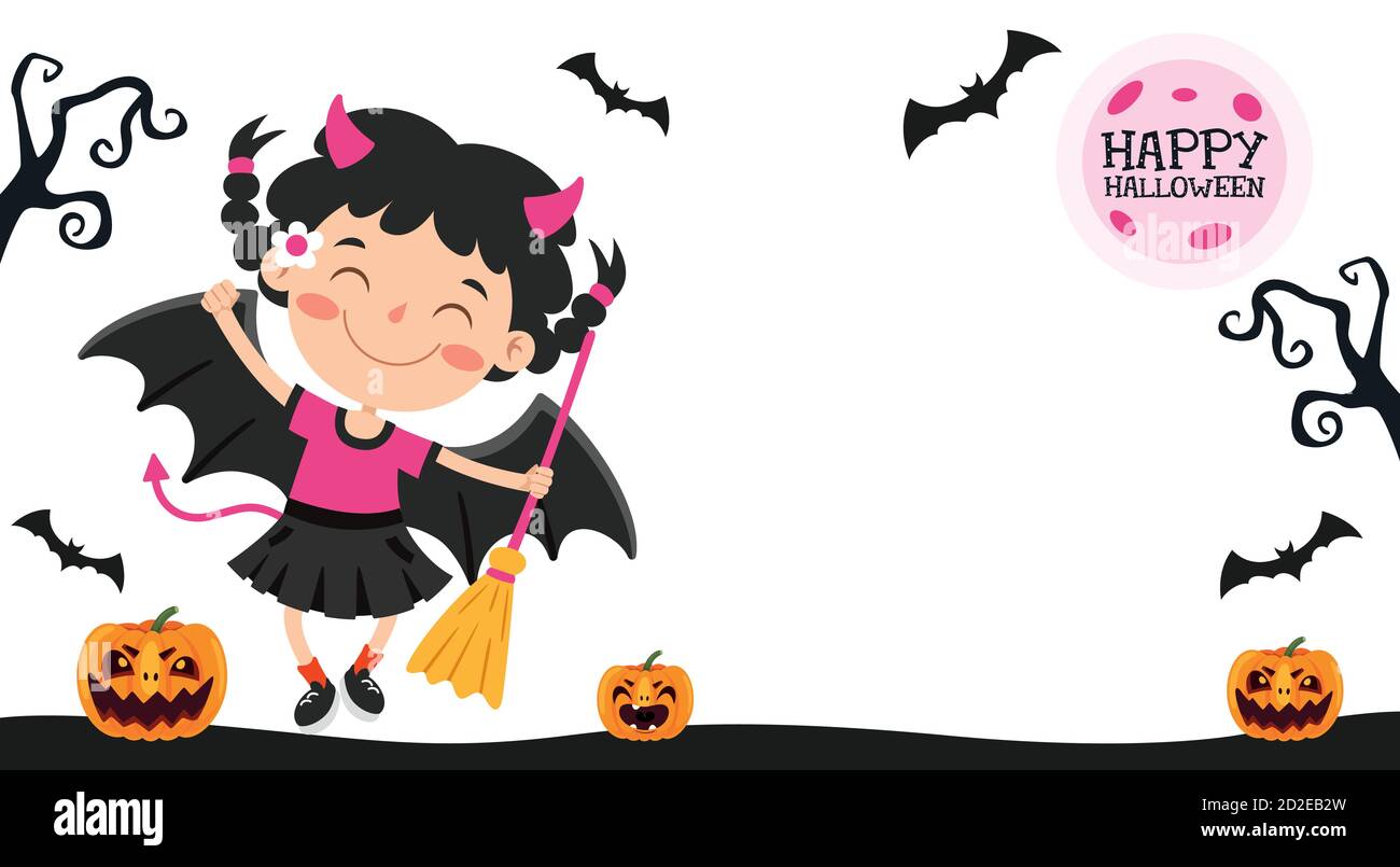 Halloween Design con il carattere cartoon Illustrazione Vettoriale