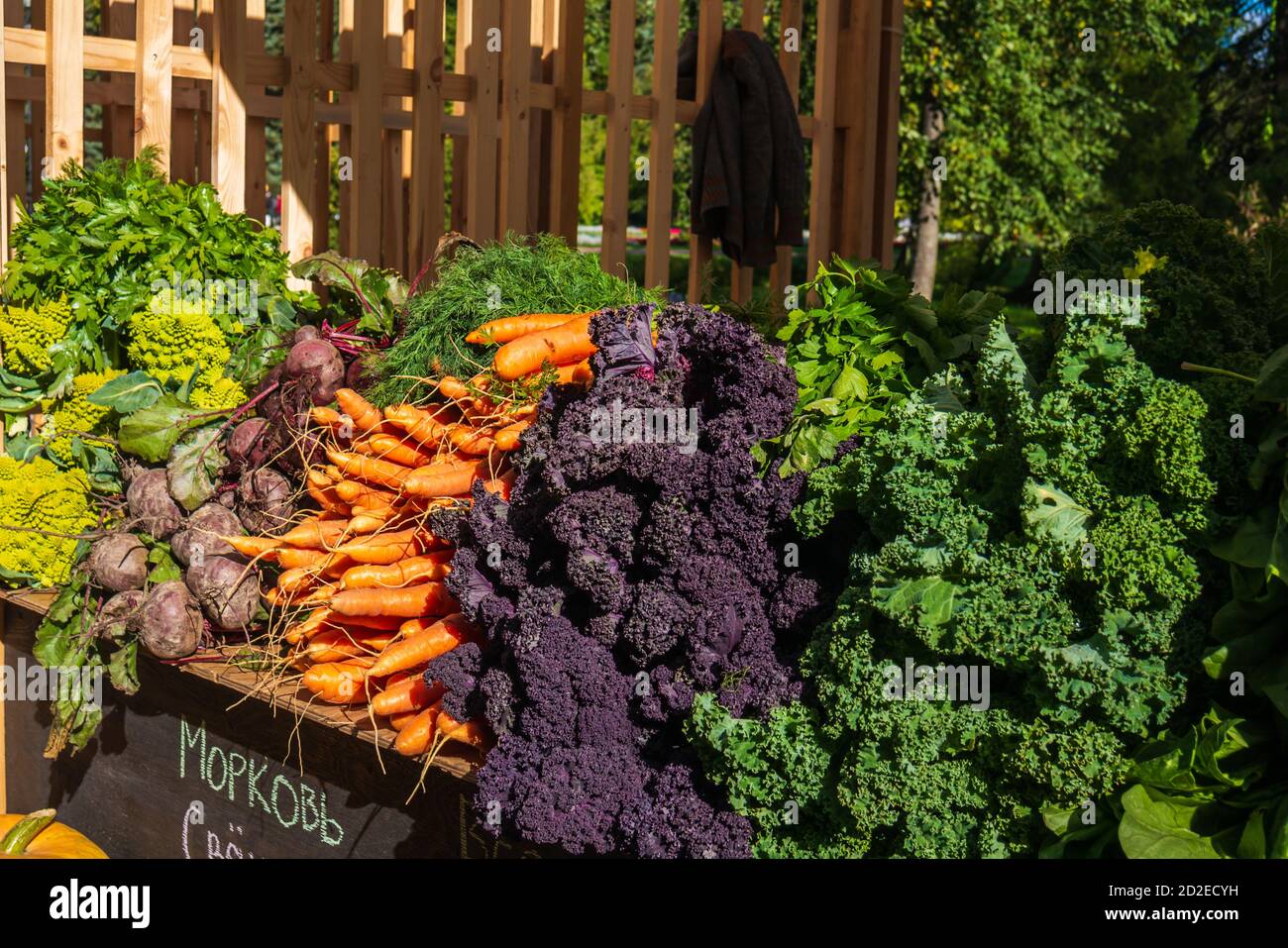 Verdure diverse in negozio. Foto Stock