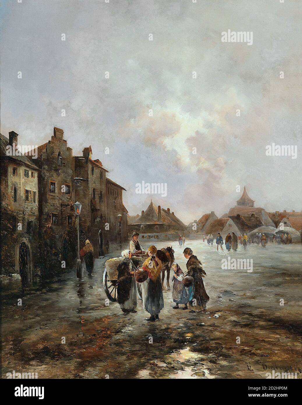 Barbarini Emil - scena da Schaerbeck - Scuola austriaca - 19 ° secolo Foto Stock