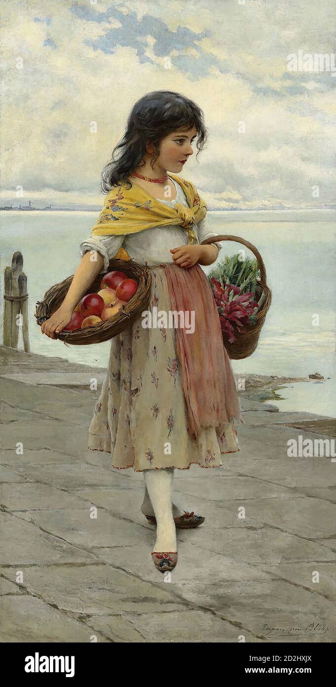Blaas Eugene De - Casa dal mercato Venezia - Scuola austriaca - 19 ° secolo Foto Stock