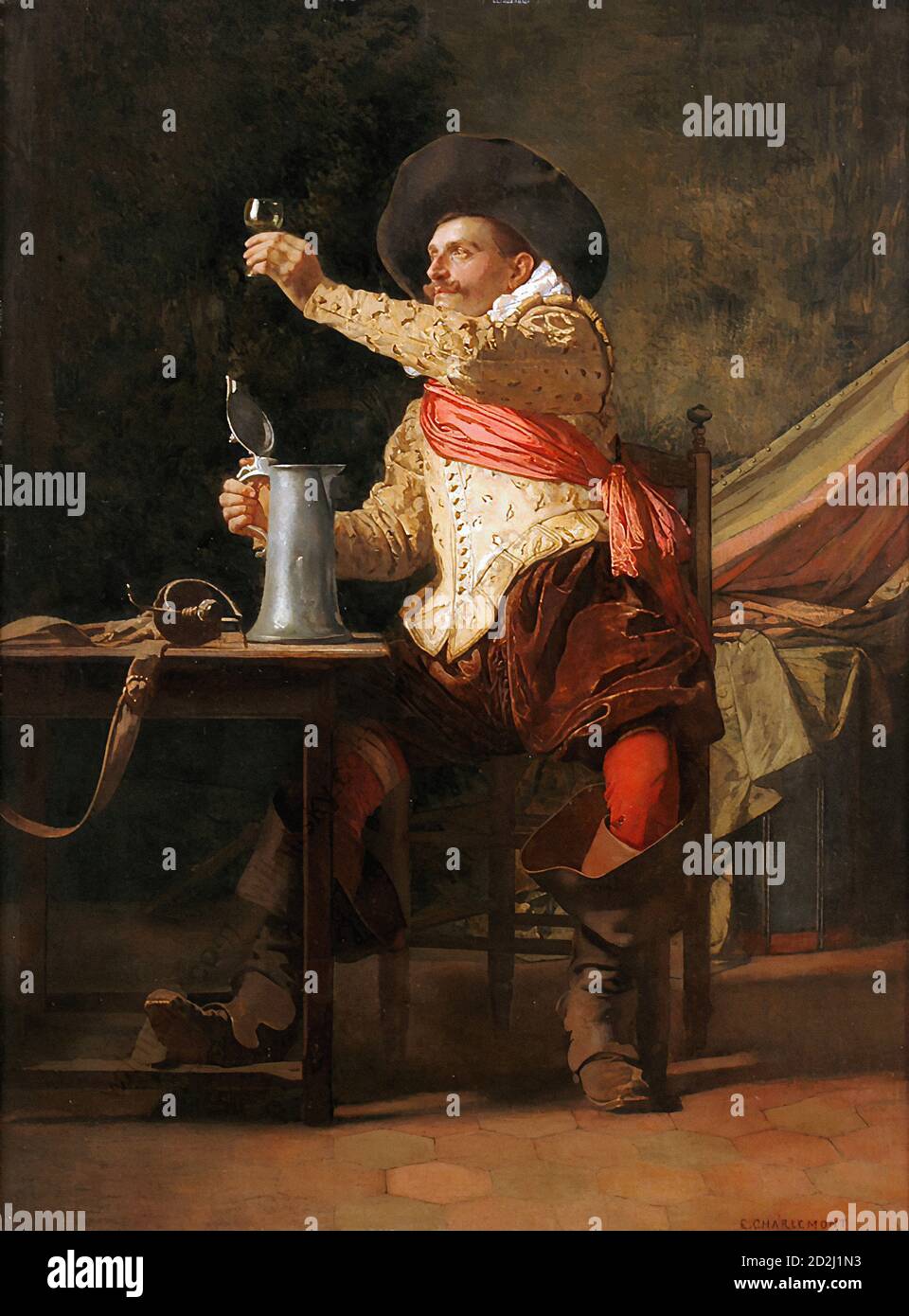 Charlemont Eduard - il nuovo vino - Scuola austriaca - 19 ° secolo Foto Stock