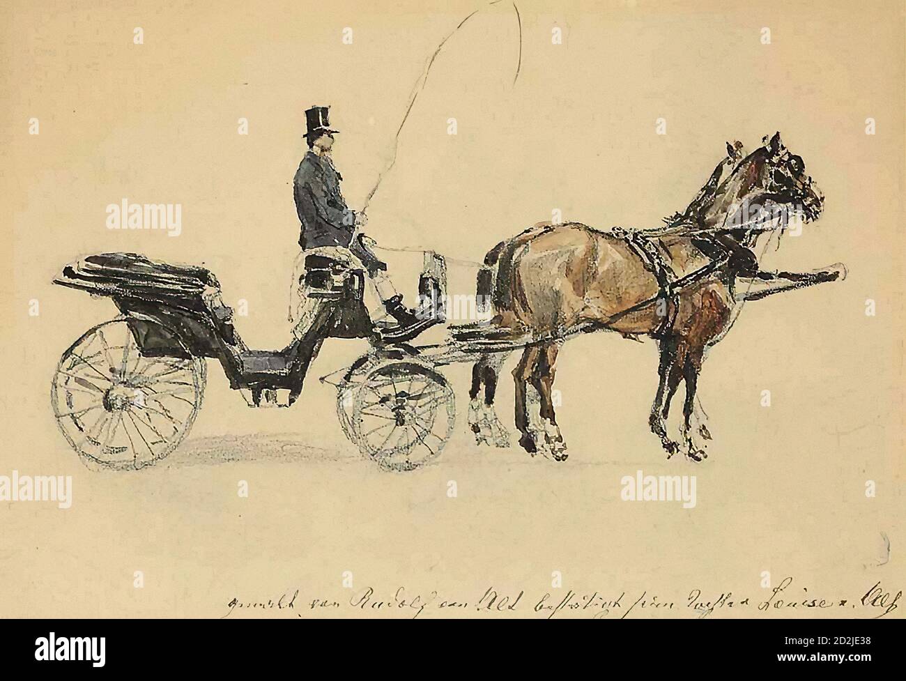 Alt Rudolf von - una carrozza trainata da cavalli - Scuola austriaca - 19 ° secolo Foto Stock