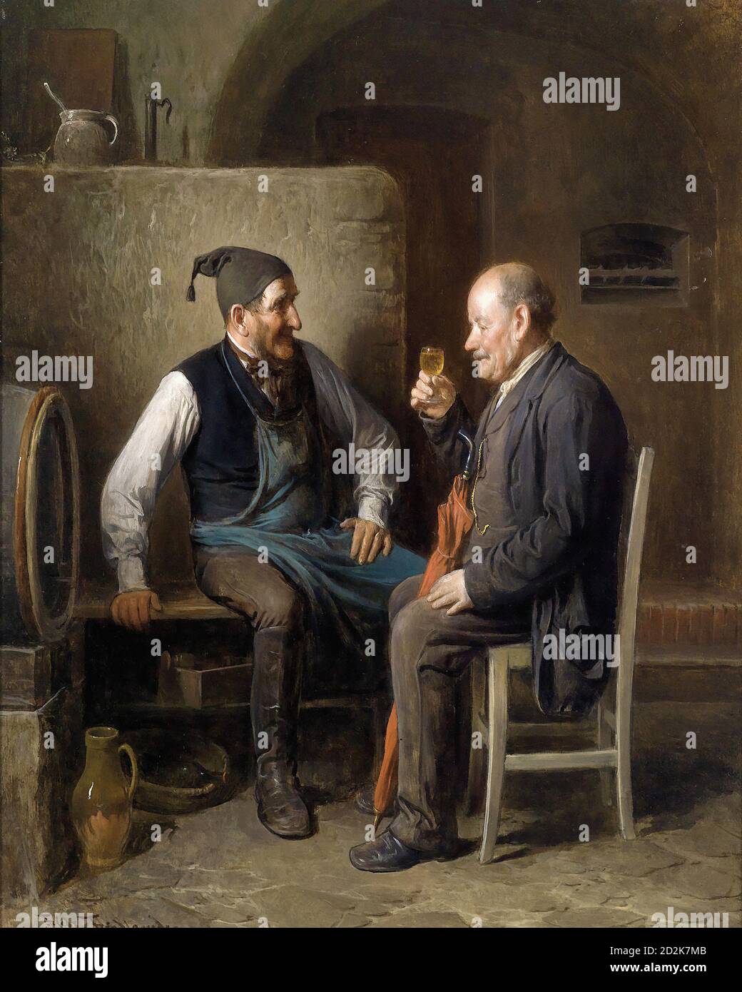 Friedländer Friedrich - la degustazione di vini - Scuola austriaca - 19 ° secolo Foto Stock