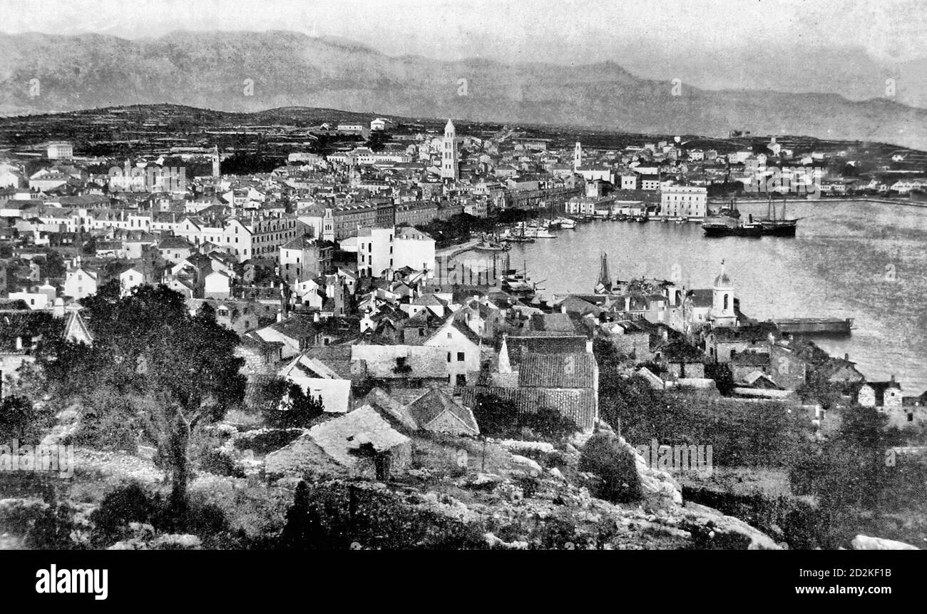 Veduta aerea di Spalato, Croazia, circa 1910 Foto Stock