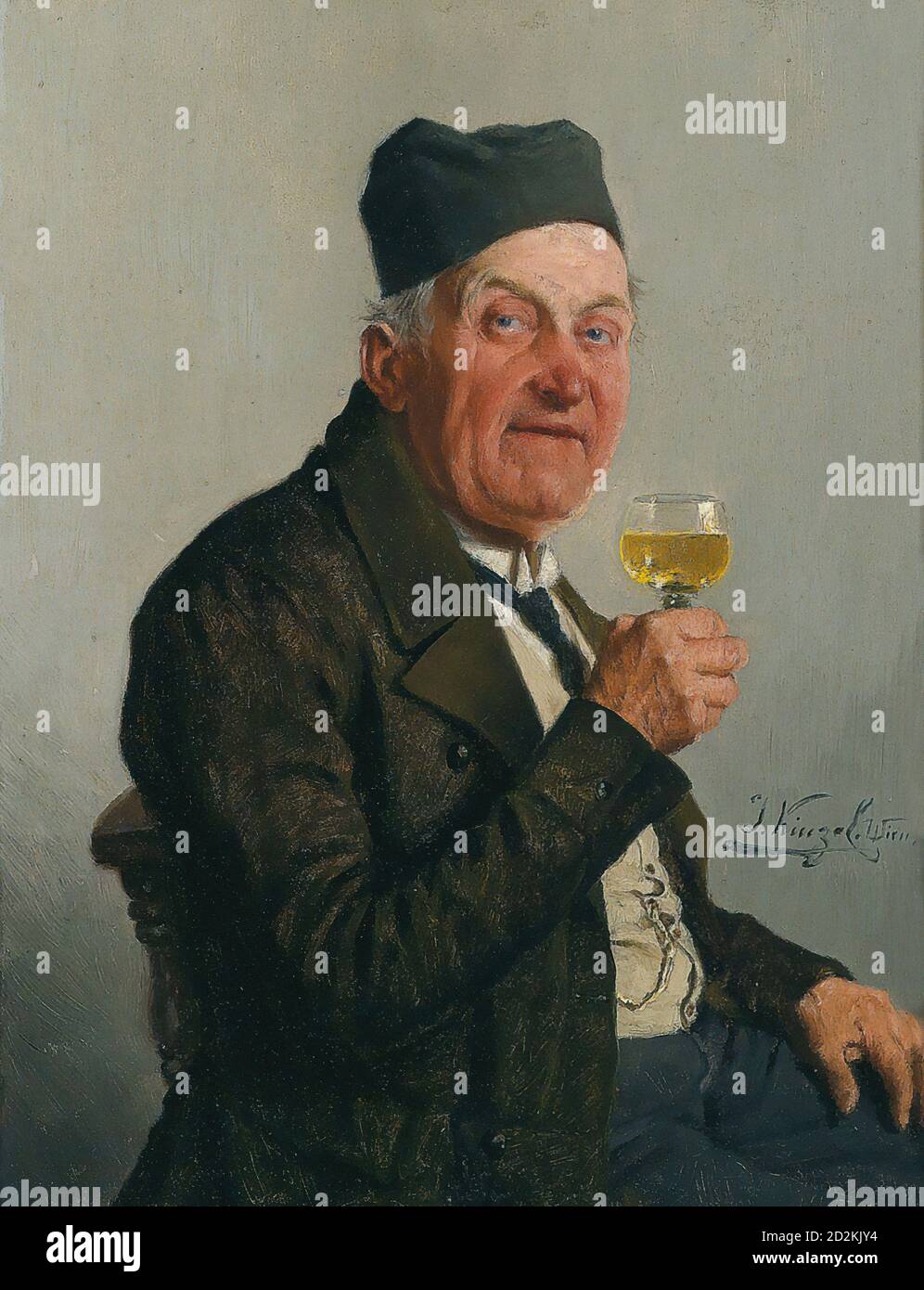 Kinzel Josef - il buon vino - Scuola austriaca - 19 ° secolo Foto Stock