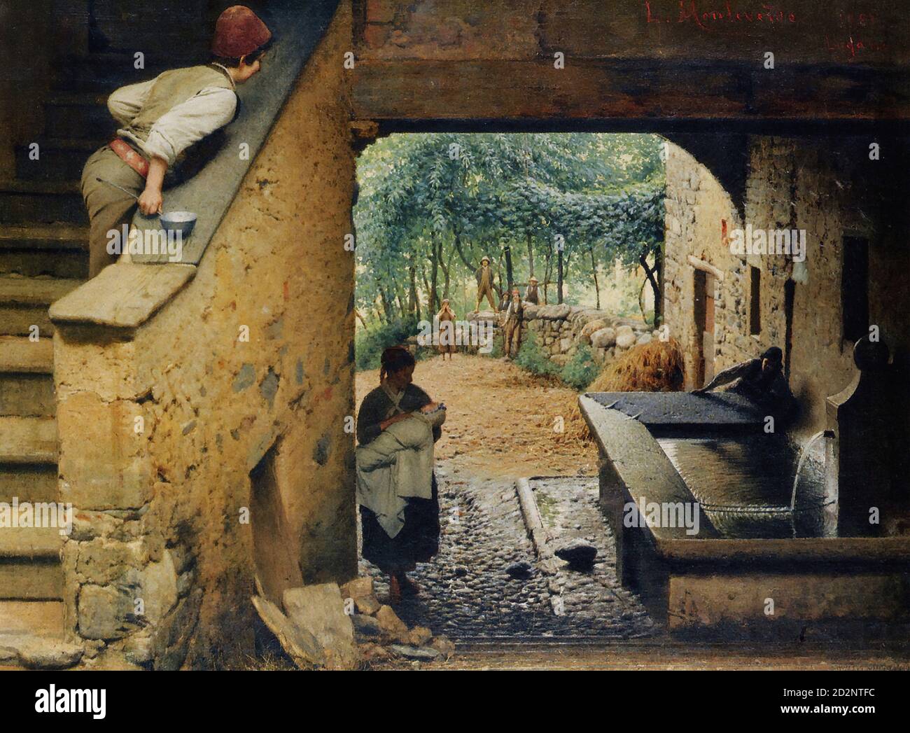 Monteverde Luigi - il nuovo arrivo - Scuola Svizzera - 19 ° secolo Foto Stock