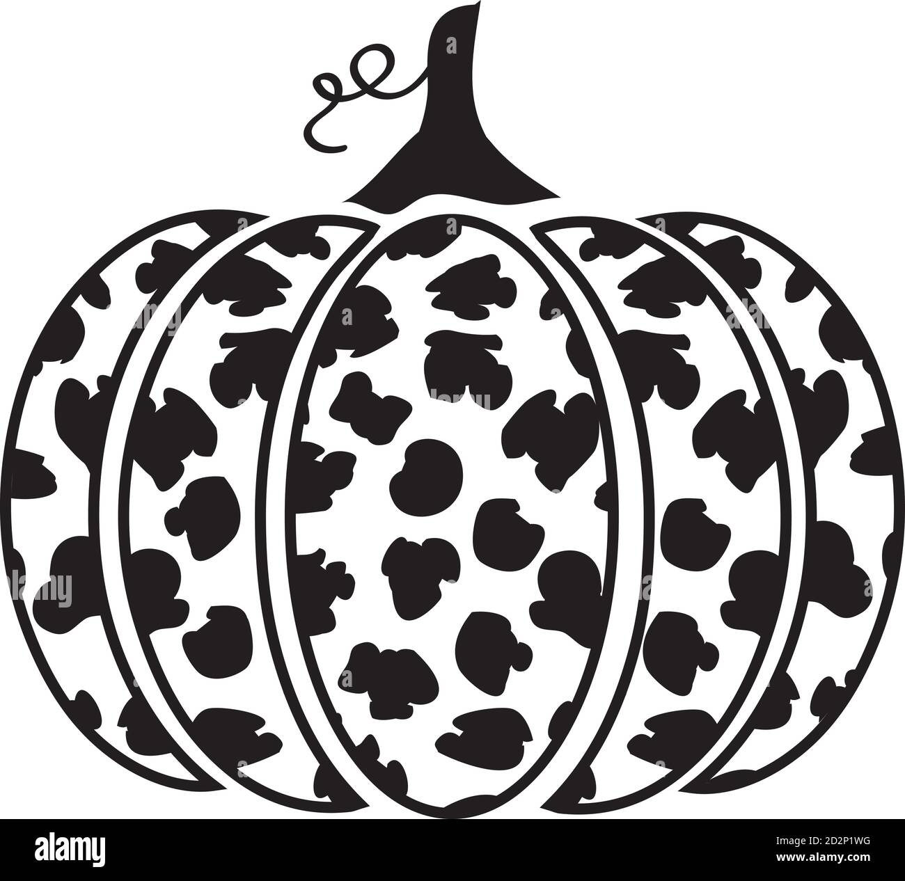 illustrazione vettoriale di una zucca leopardata. Autunno, festa d'autunno. Halloween, giorno del Ringraziamento. Illustrazione Vettoriale