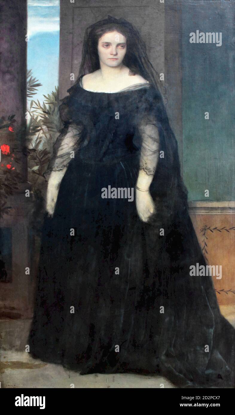 Bocklin Arnold - Bildnis Der Schauspielerin Fanny Janauschek - Svizzero Scuola - 19 ° secolo Foto Stock