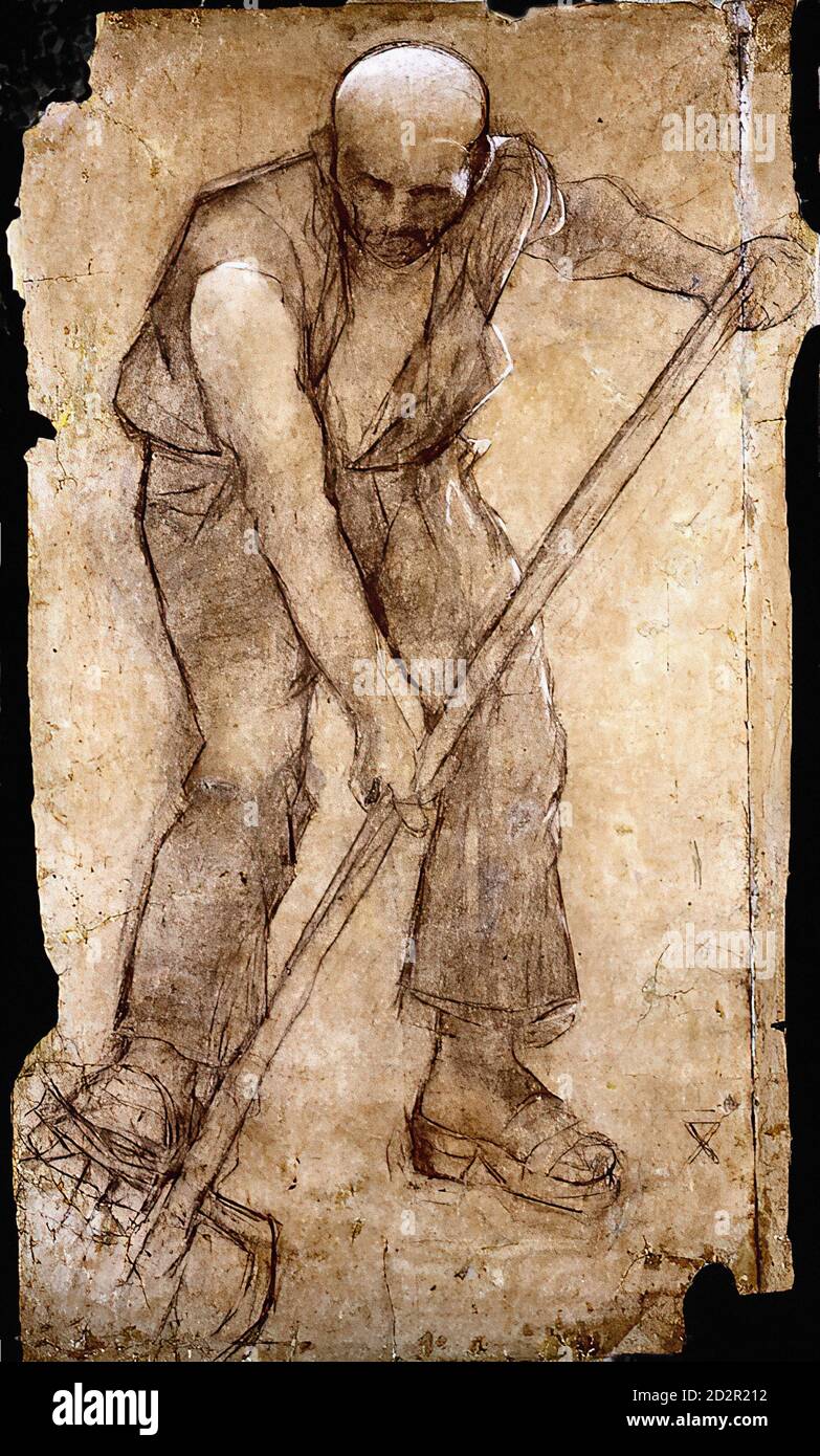 Segantini Giovanni - il Lavoratore della Terra - Scuola Svizzera - 19 ° secolo Foto Stock