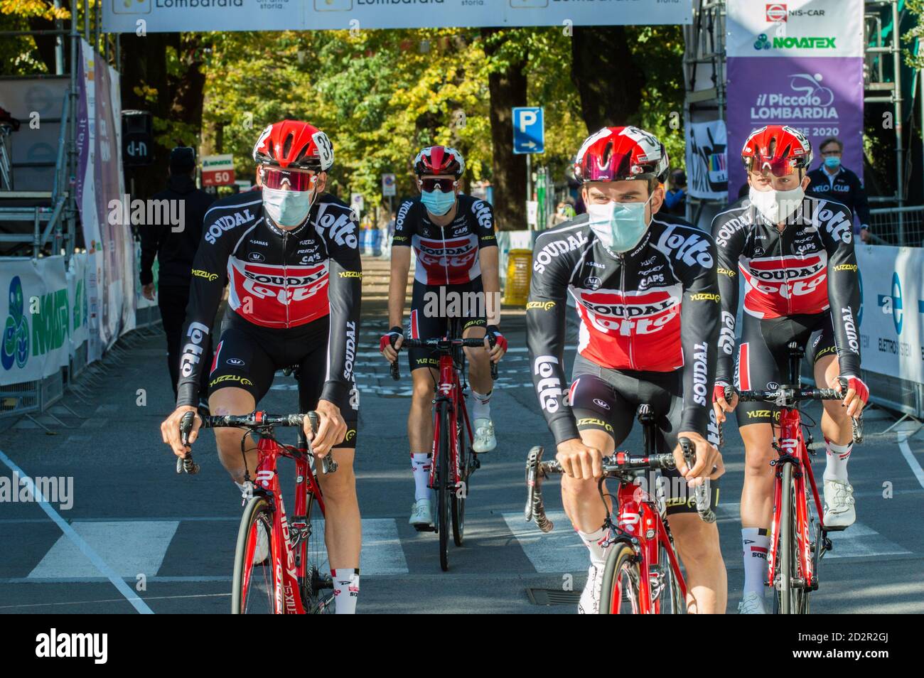 otto Soudal Development Team (bel) - piccolo giro di Lombardia 2020 durante il piccolo Lombardia - under 23, Ciclismo stradale, ogggiono (lc), Italia, 04 o Foto Stock