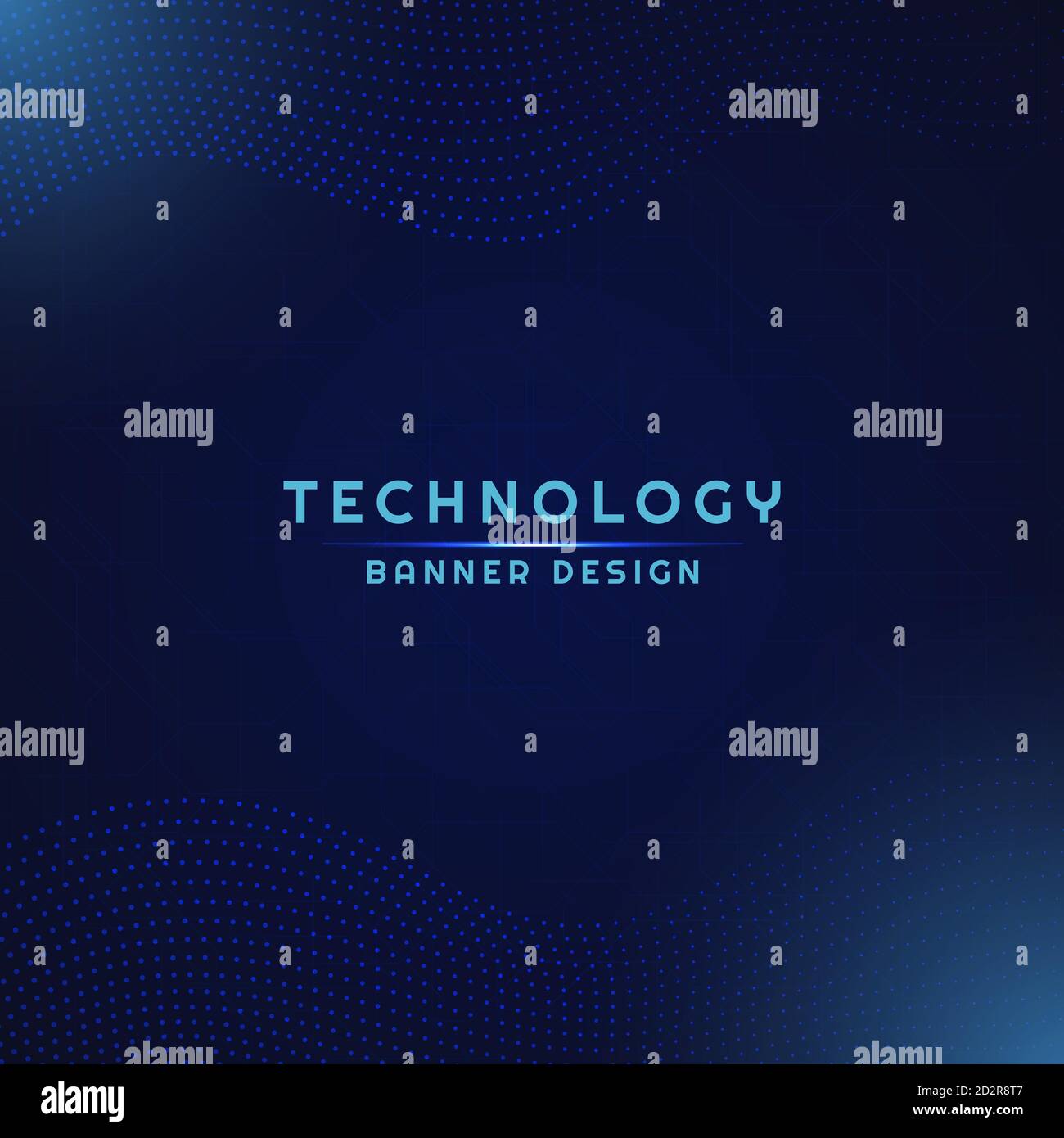 Tecnologia banner dot pattern wave flow design. Illustrazione vettoriale. Illustrazione Vettoriale