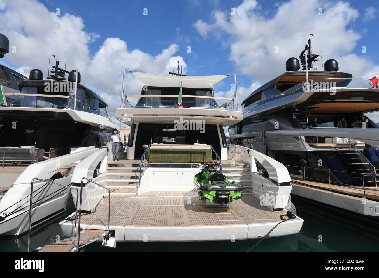 Genova, Italia. 05 ottobre 2020. 60° Salone Nautico Internazionale di Genova dura 60° Salone Nautico Internazionale, Servizio in Genova, Italia, 05 ottobre 2020 Credit: Independent Photo Agency/Alamy Live News Foto Stock