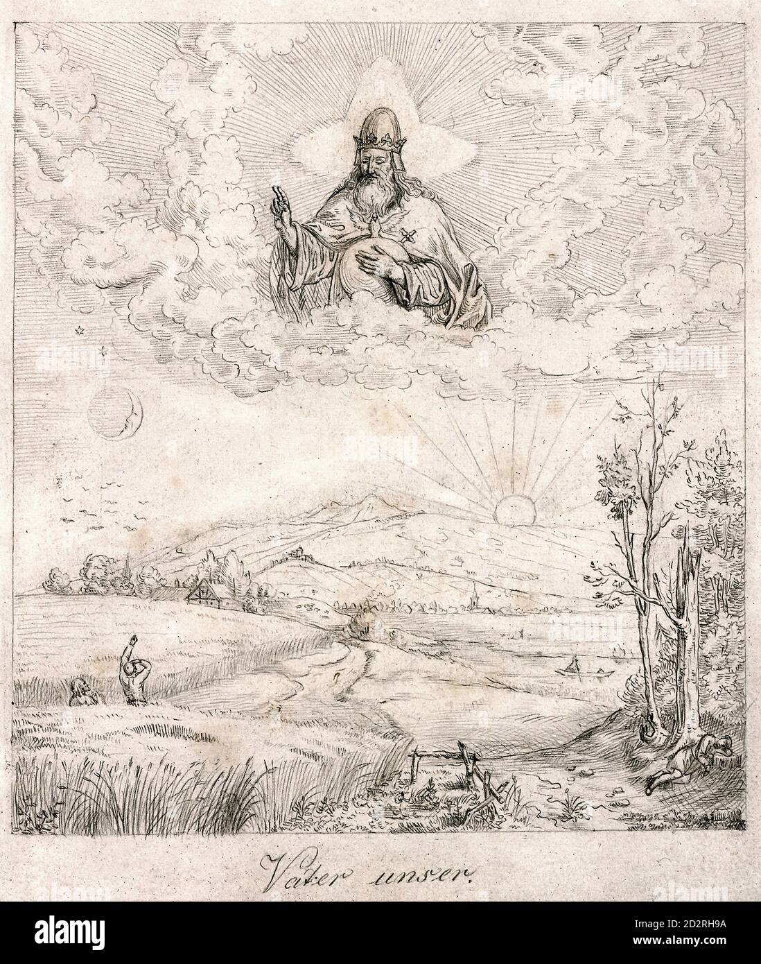 Fuhrich Joseph Ritter von - Das Gebet Des Herrn 1 - Vater Unser - Scuola Repubblica Ceca e Slovacchia - 19 ° secolo Foto Stock