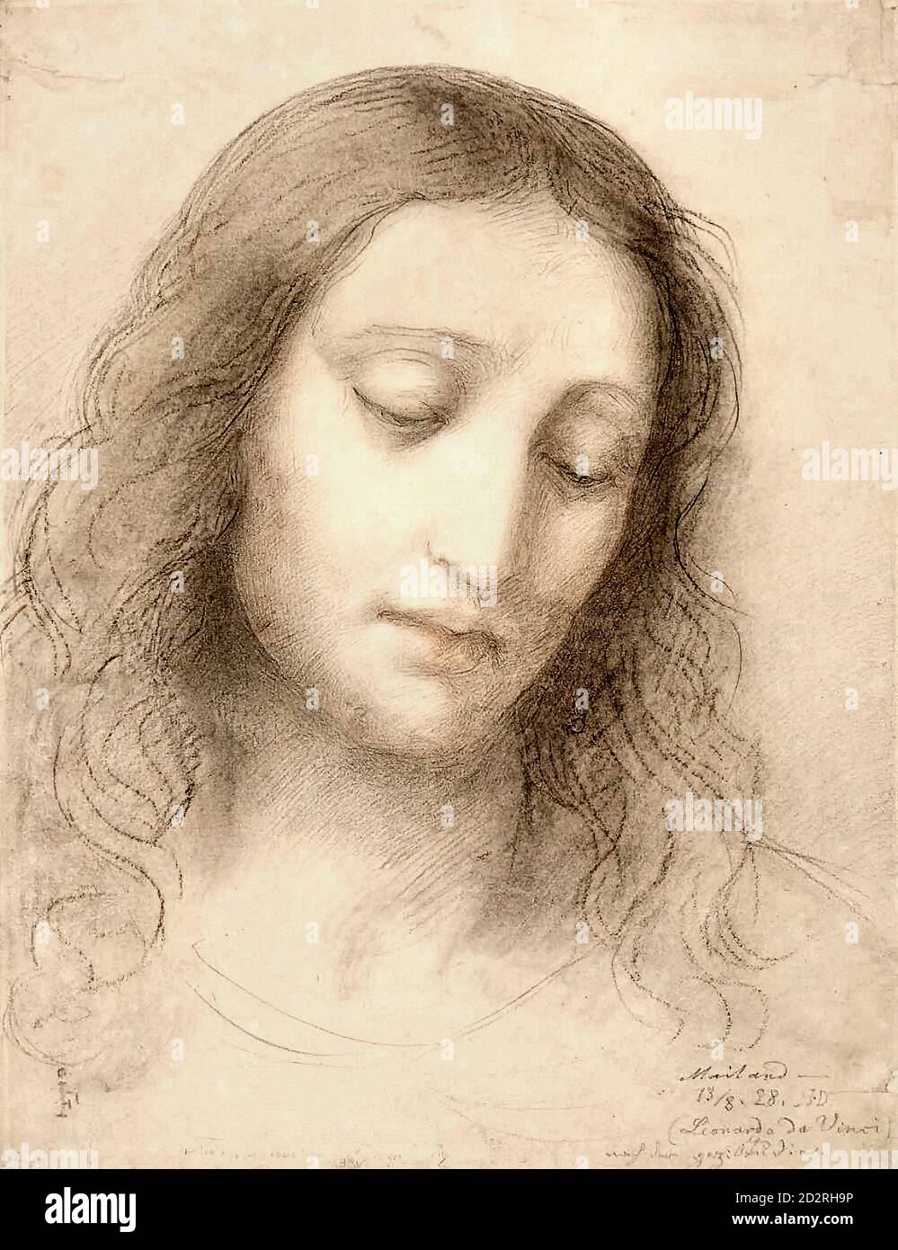 Fahrich Joseph Ritter von - Christus Nach Leonardo da Vinci - Repubblica Ceca e Slovacchia Scuola - 19 ° secolo Foto Stock