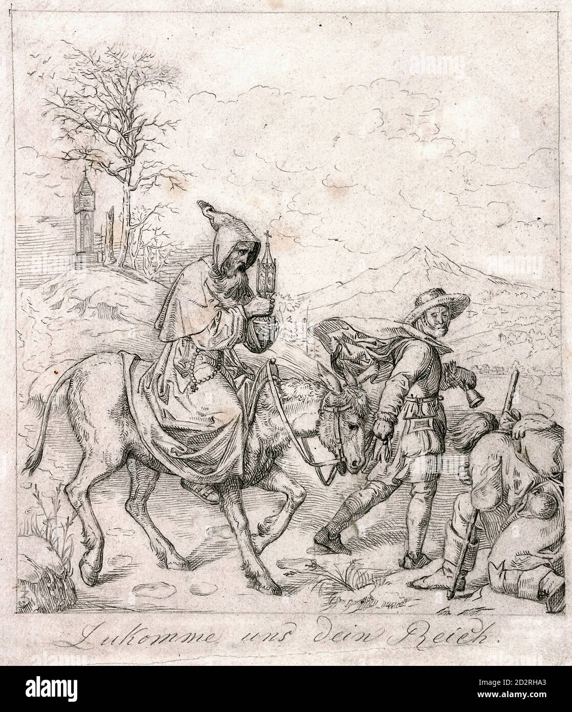 Fuhrich Joseph Ritter von - Das Gebet Des Herrn 3 - Zukomme Uns Dein Reich - Repubblica Ceca e Slovacchia Scuola - 19 ° secolo Foto Stock