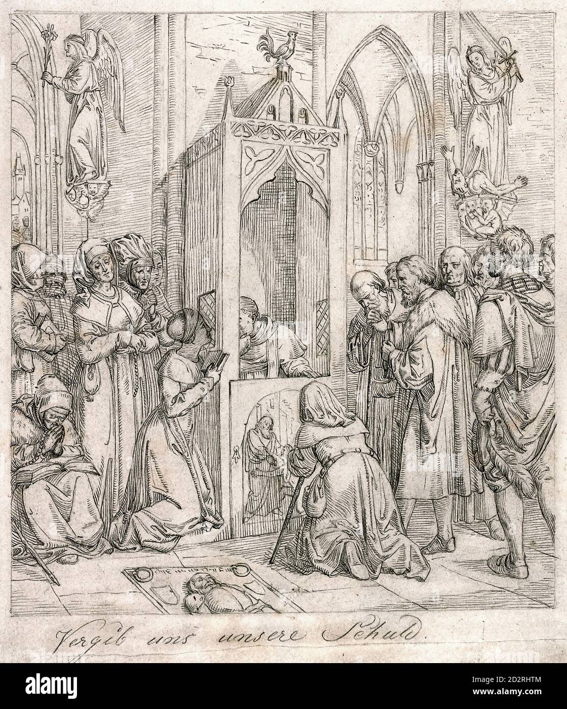 Fuhrich Joseph Ritter von - Das Gebet Des Herrn 6 - Vergib Unsere Schuld - Repubblica Ceca e Slovacchia Scuola - 19 ° secolo Foto Stock