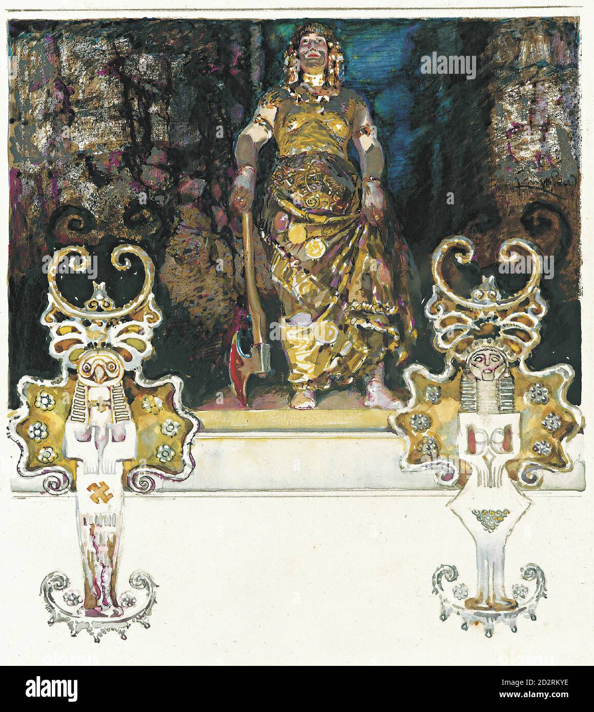 kupka, frantisek - illustrazioni per 'Les Erinnyes' di Leconte de Lisle 09 - Klytaimnestra seule - 23473606801 83f7c9d1fe o Foto Stock