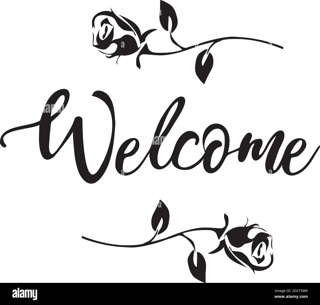 immagine vettoriale di un cartello di benvenuto isolato su sfondo bianco. Illustrazione Vettoriale