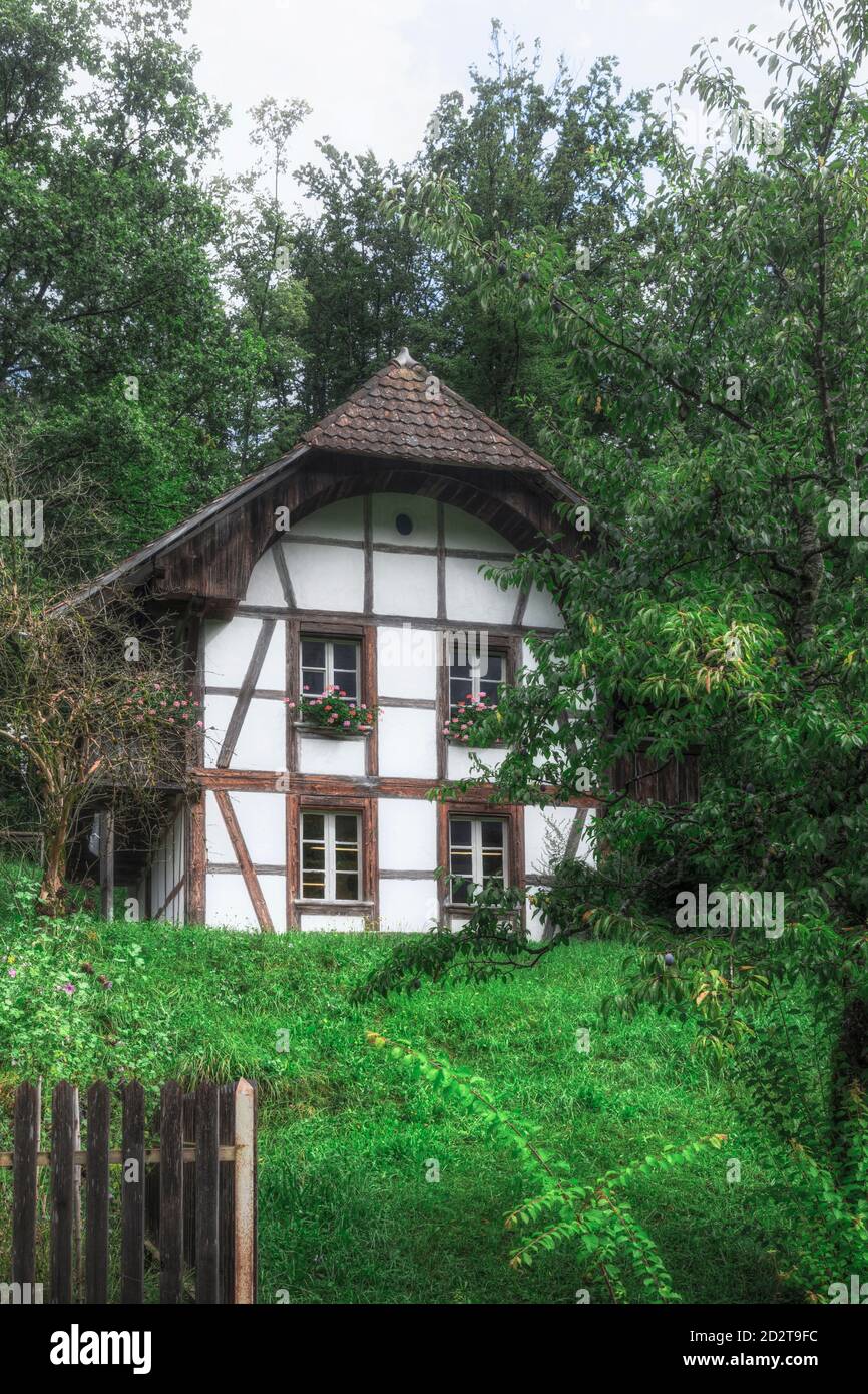 Una casa colonica svizzera tradizionale Foto Stock